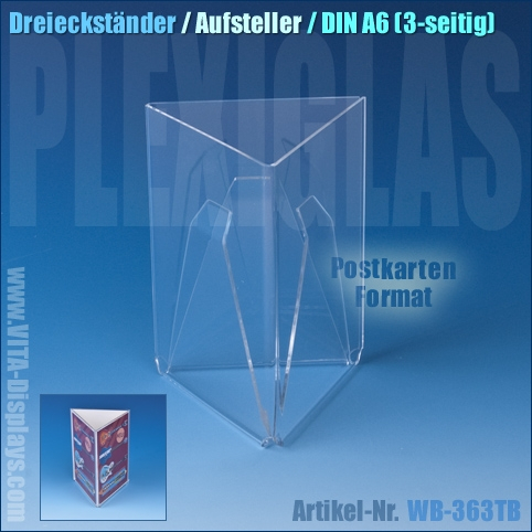 Dreieckständer / PLEXIGLAS®-Werbeaufsteller Hochformat A6
