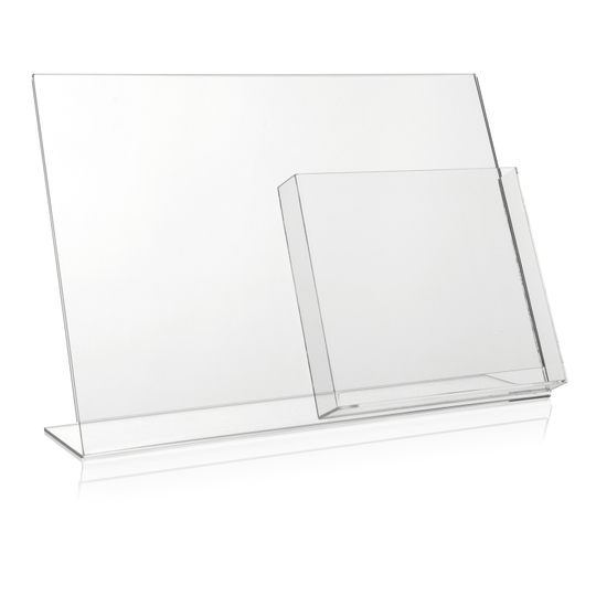 Acrylglas Tischaufsteller L-Ständer Quer 10 Stück DIN A5 Werbeaufsteller 