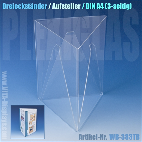 Dreieckständer / PLEXIGLAS®-Werbeaufsteller Hochformat A4