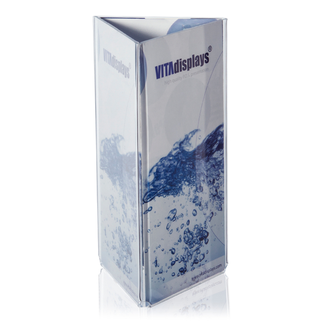 Dreieckständer / PLEXIGLAS®-Werbeaufsteller Hochformat DIN Lang