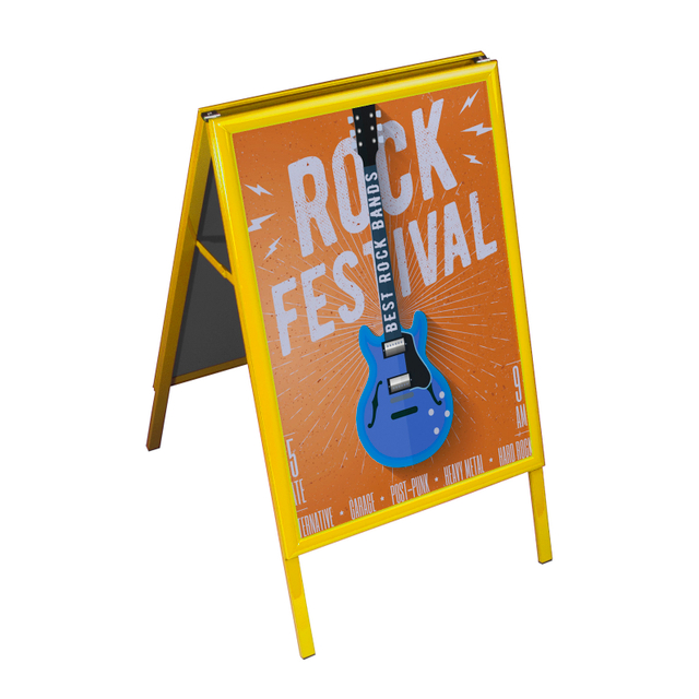 Farbige DIN A1 Kundenstopper / Werbeaufsteller A1 Hochformat gelb