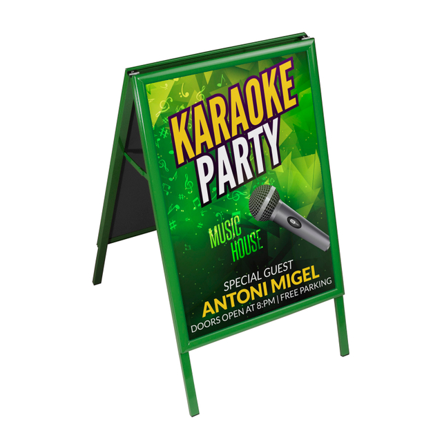 Farbige DIN A1 Kundenstopper / Werbeaufsteller A1 Hochformat grün