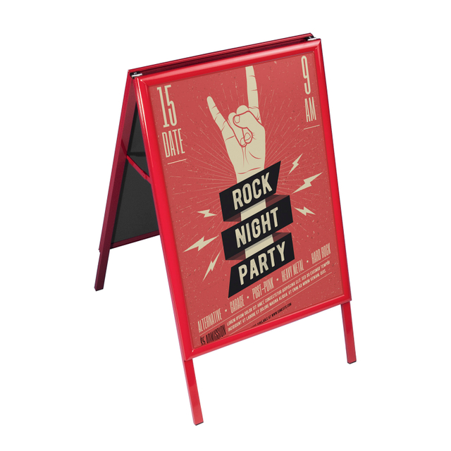 Farbige DIN A1 Kundenstopper / Werbeaufsteller A1 Hochformat rot
