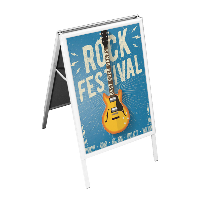 Farbige DIN A1 Kundenstopper / Werbeaufsteller A1 Hochformat weiß