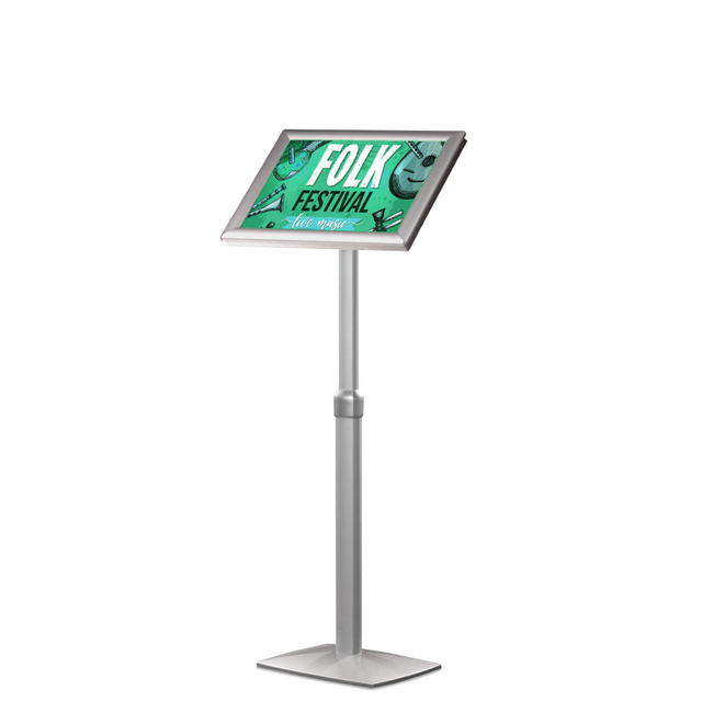 Infoständer silber A4 | Hoch- & Querformat | Premium | nicht höhenverstellbar