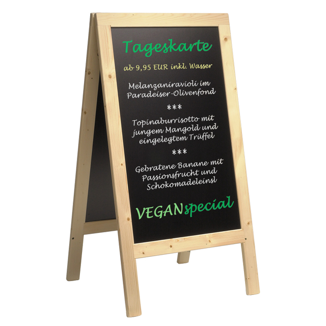 Kreidetafel Werbeaufsteller Hochformat 75x135cm | natur