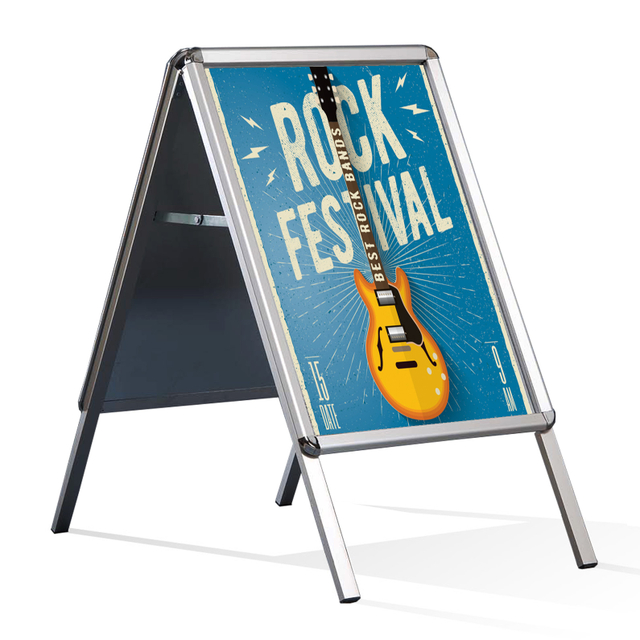 Kundenstopper Rondo A1, Hochformat silber 32 mm