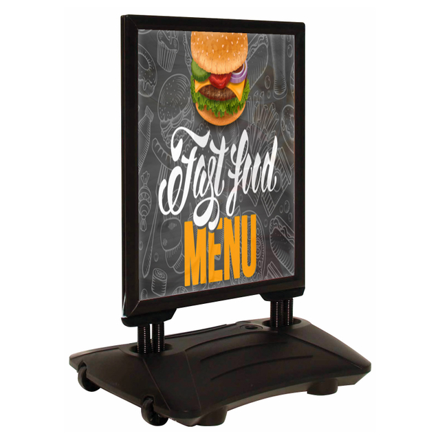 Kundenstopper WindPro® Hochformat wasserfest A1 | schwarz