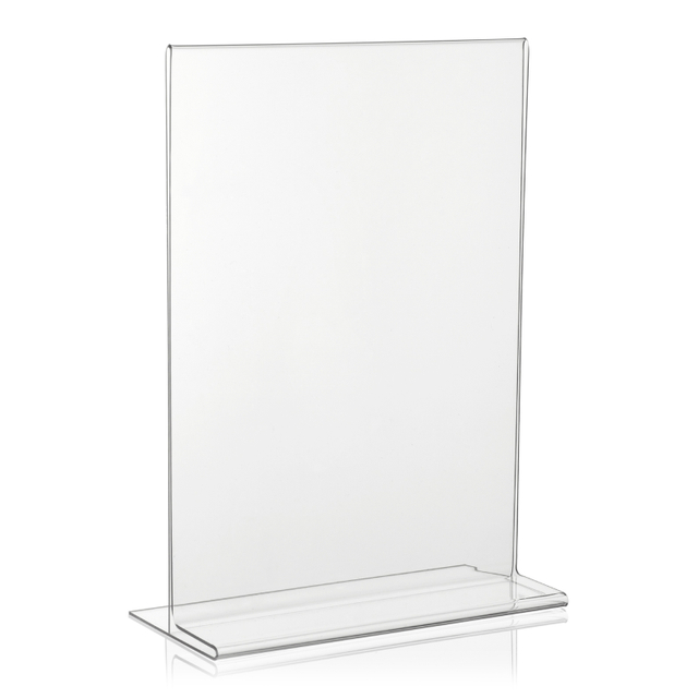Tischaufsteller T-Ständer SOLUM aus PLEXGLAS® Hochformat A4