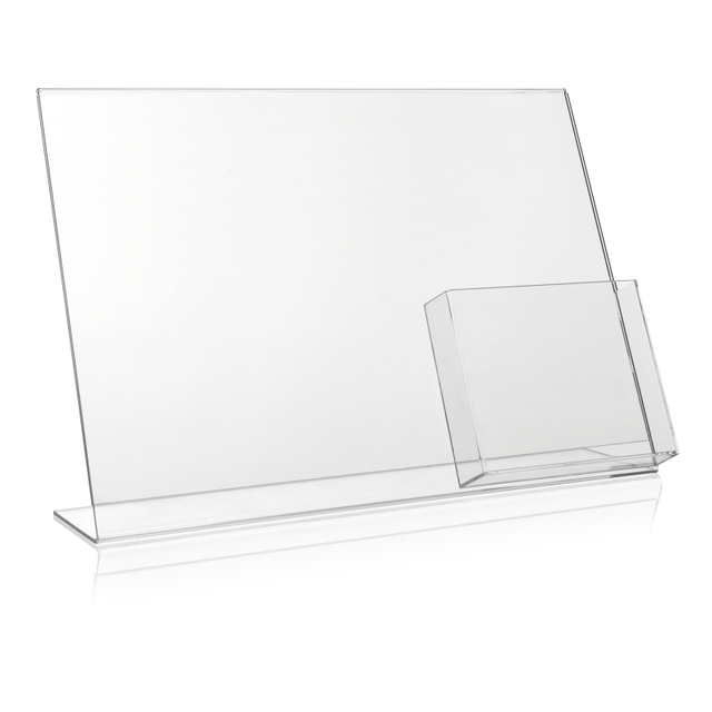 Werbeaufsteller L-Ständer A3 | Querformat | mit A5 Fach