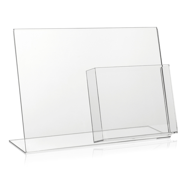 Werbeaufsteller L-Ständer A4 | Querformat | mit A5 Fach