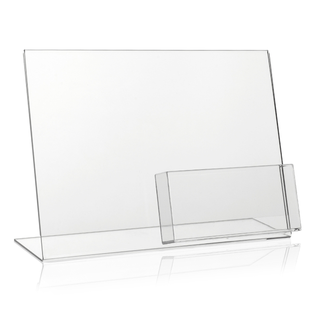 Werbeaufsteller L-Ständer A4 | Querformat | mit A6 Fach