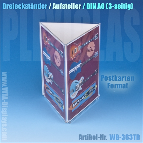 Dreieckständer / PLEXIGLAS®-Werbeaufsteller Hochformat A6