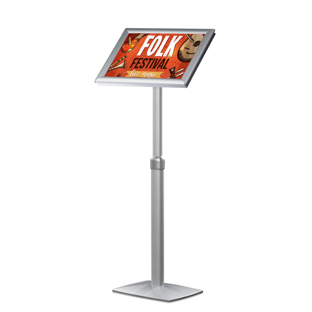 Infoständer silber A3 | Hoch- & Querformat | Premium | höhenverstellbar
