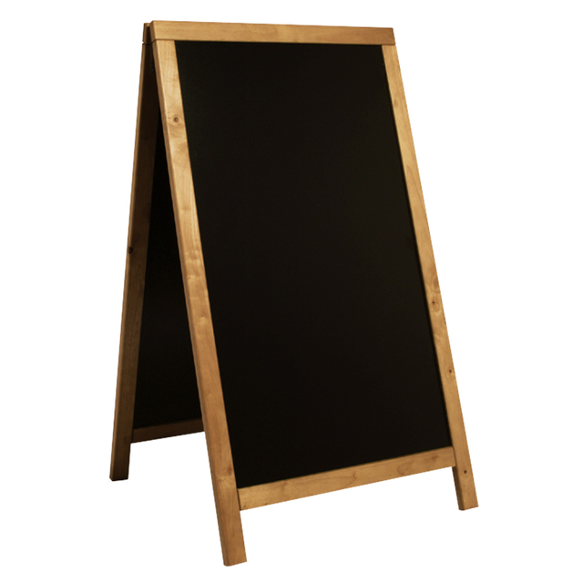 Kreidetafel Werbeaufsteller Hochformat 68x120cm | teak