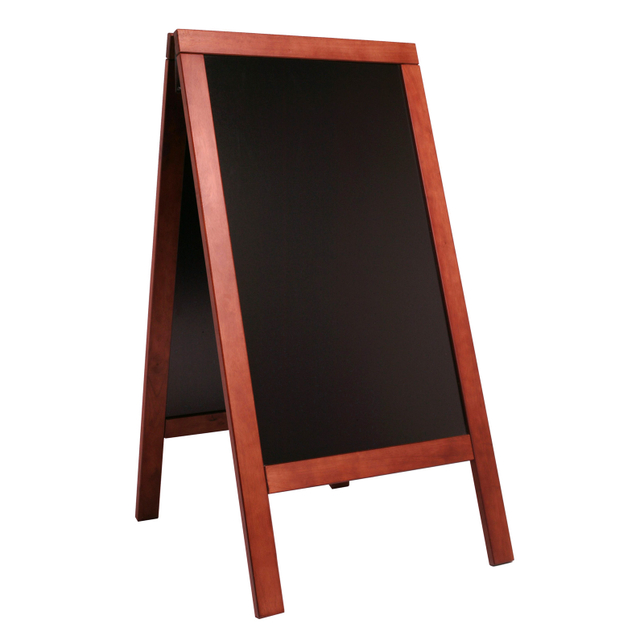 Kreidetafel Werbeaufsteller Hochformat 75x135cm | Mahagoni