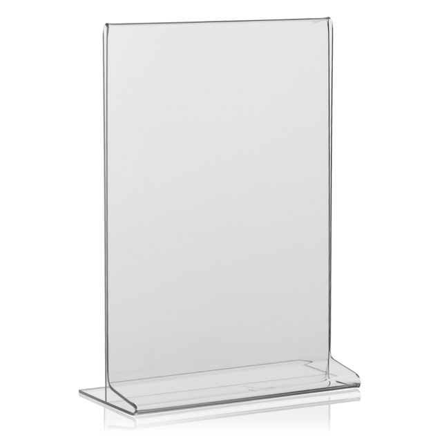 Tischaufsteller T-Ständer SOLUM aus PLEXGLAS® Hochformat A5