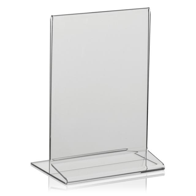 Tischaufsteller T-Ständer SOLUM aus PLEXGLAS® Hochformat A6