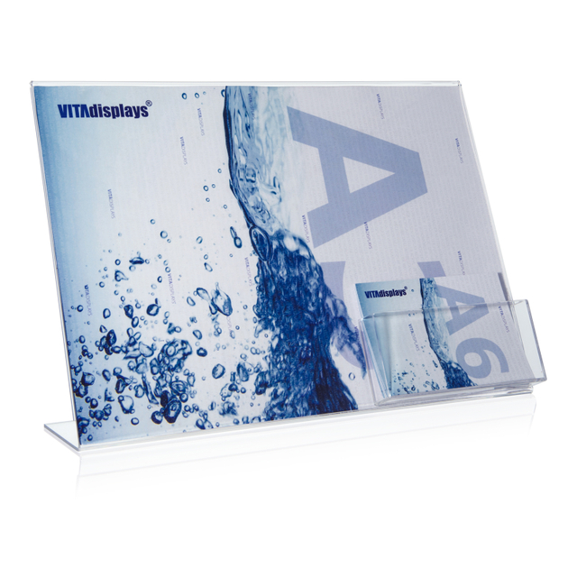 Werbeaufsteller L-Ständer A3 | Querformat | mit A6 Fach