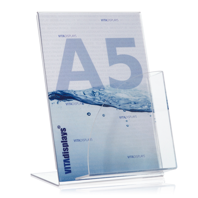 Werbeaufsteller L-Ständer A5 | Hochformat | mit CD-Fach