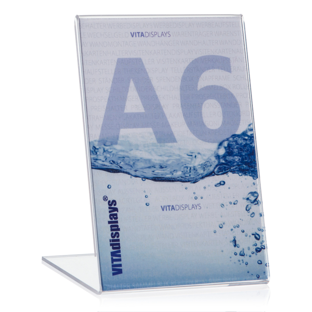 Werbeaufsteller L-Ständer A6 | Hochformat | ohne Fach