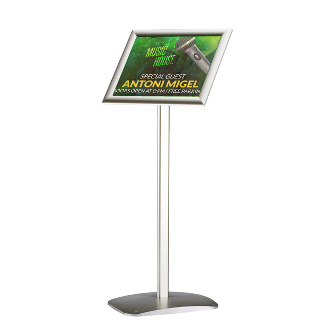 Infoständer silber A3 | Hoch- & Querformat | Gehrung | nicht höhenverstellbar