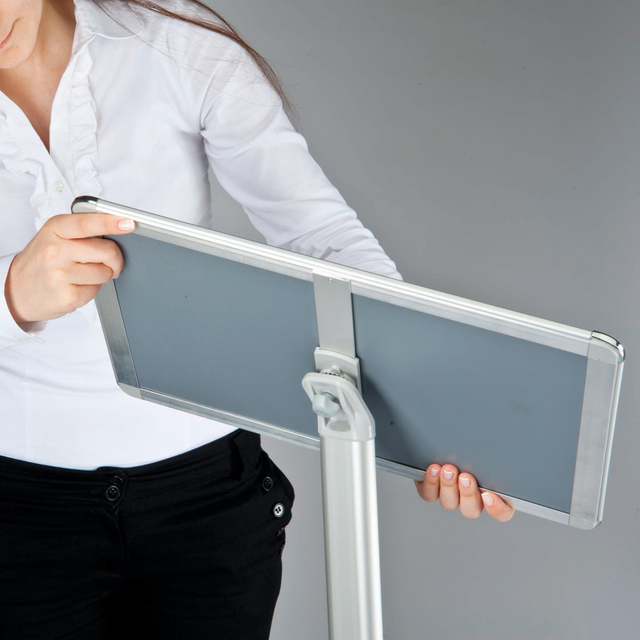 Infoständer silber A3 | Hoch- & Querformat | Rondo | nicht höhenverstellbar